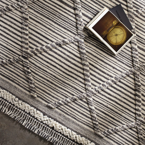 Leanna HandKnotted Wool Gray/Beige Rug Joss & Main